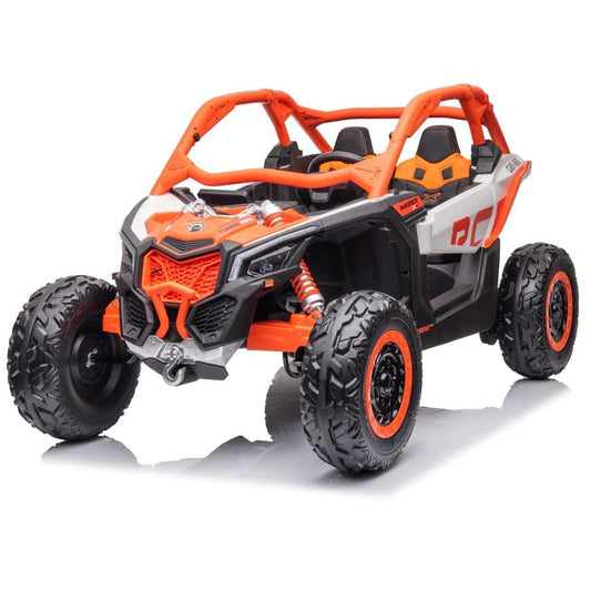 Can Am Maverick Licensed 24V Electric Ride On UTV Buggy, LED Lights, EVA Wheels, MP3, Parental Remote - Orange - Marah Kids