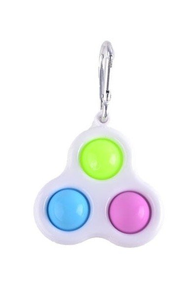 Power Joy Fidget Toy Dimple 3 Pop Keychain 1Piece - Marah Kids