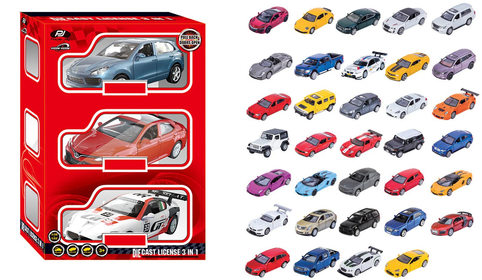 Power Joy Vroom Vroom Diecast Msz Licensed 3pieces 4.5inches - Marah Kids