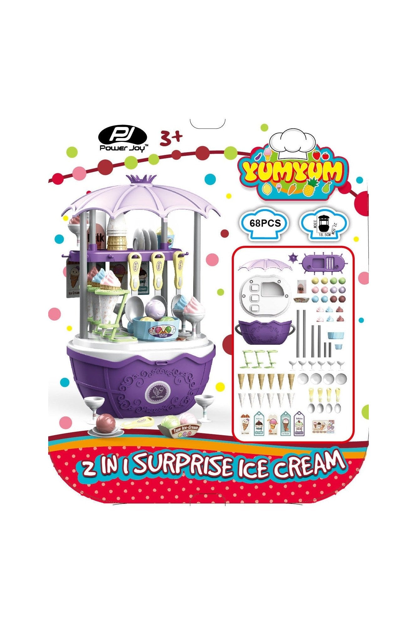 Power Joy Yumyum 2 - In - 1 Surprise Ice Cream Playset - Marah Kids
