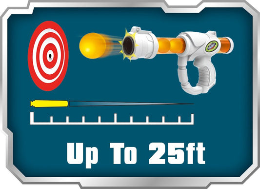 Power Joy Shooterz X Blaster 6 with Eva Foam Ball 8 - pieces, Assorted 1 Piece - Marah Kids