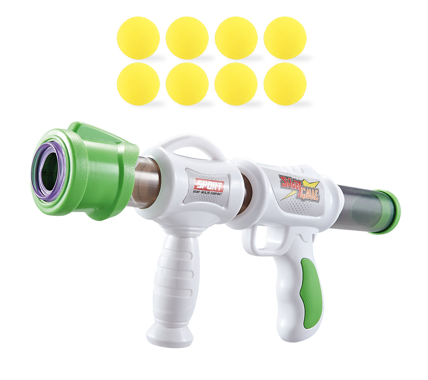 Power Joy Shooterz X Blaster 7 with Eva Foam Ball 8 - pieces, Assorted 1 Piece - Marah Kids