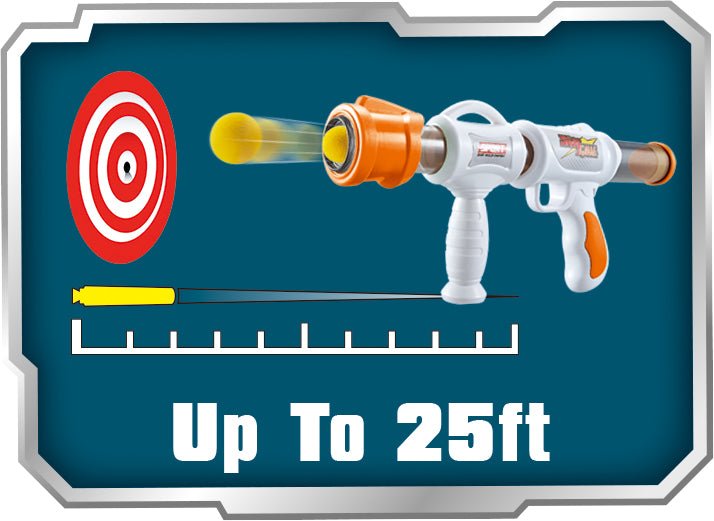 Power Joy Shooterz X Blaster 7 with Eva Foam Ball 8 - pieces, Assorted 1 Piece - Marah Kids