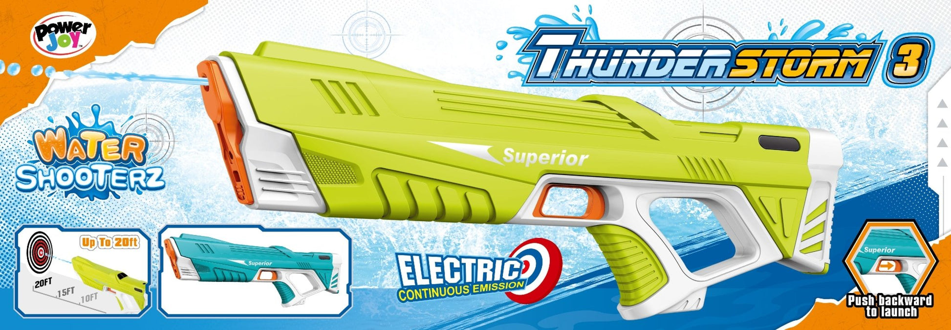 Power Joy - Watershooterz Gun T.Storm3 Bpc B/O - Marah Kids