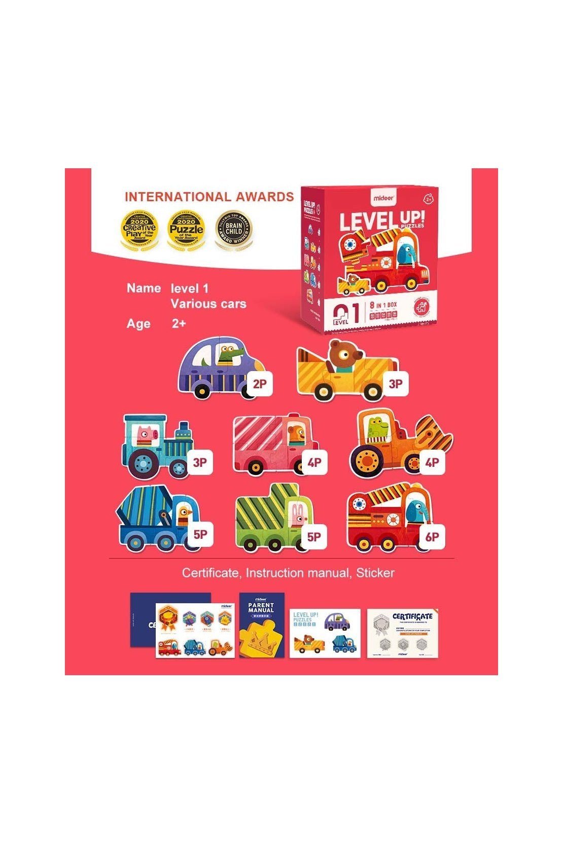 Level Up Puzzles - Traffic (8 In 1) Level 1 - Marah Kids