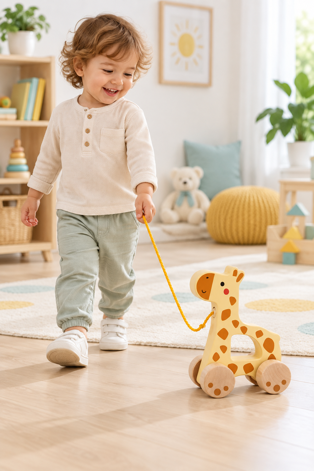 Tooky Toy Pull Along - Giraffe