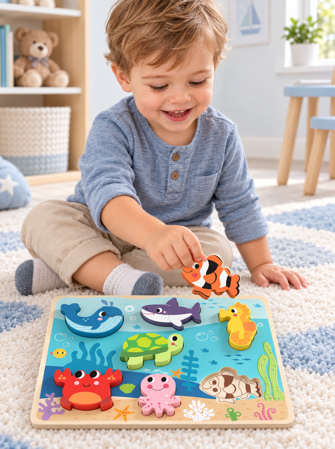 Tooky Toy Chunky Puzzle - Marine