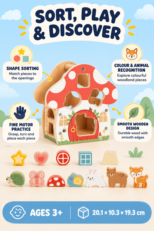 Tooky Toy Shape Sorter Mushroom House - Marah Kids
