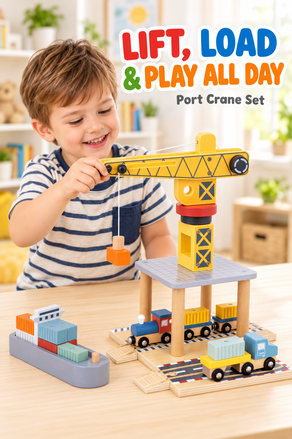 Tooky Toy Port Crane Set