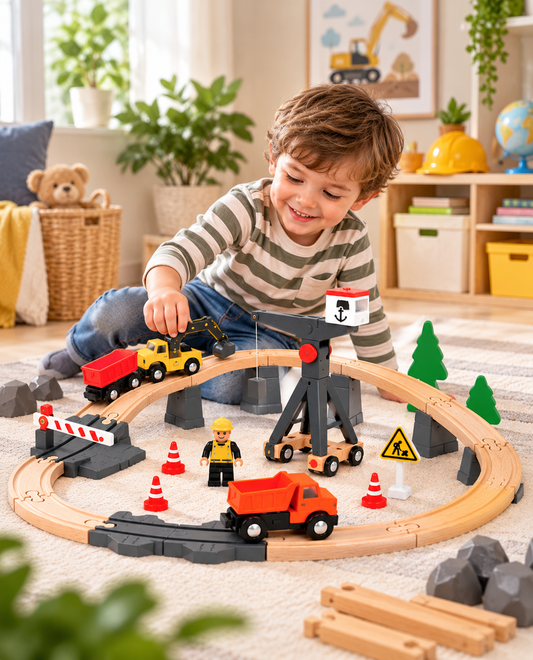 Tooky Toy Construction Yard Train Set - Medium - Marah Kids