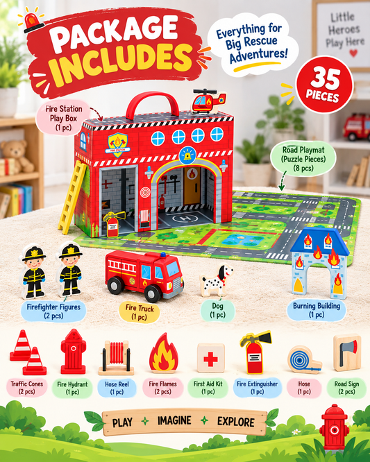 Tooky Toy Fire Station Box - Marah Kids