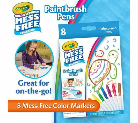 Crayola Color Wonder Paintbrush Pens | 8 Mess - Free Pens Ages 3+ - Marah Kids