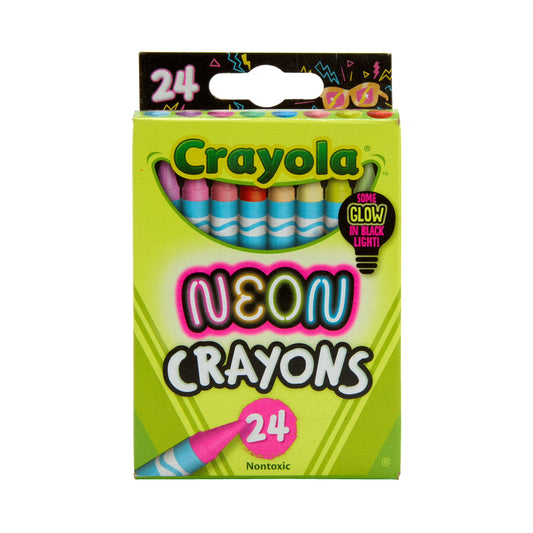 Crayola Neon Crayons 24-Pack: Glow-in-the-Dark Art Supplies, Ages 3+