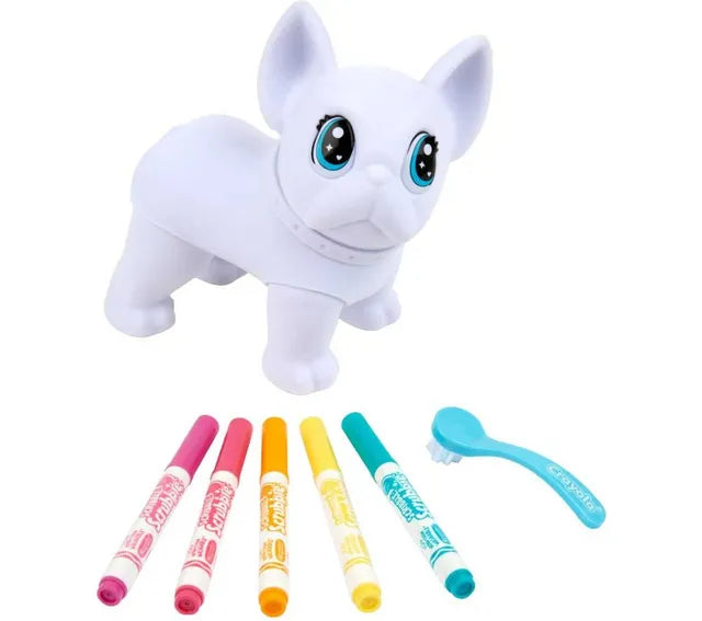 Crayola Scribble Scrubbie Jumbo Pet – Big Wilbur The French Bulldog, Washable Coloring Toy For Kids, Ages 3+