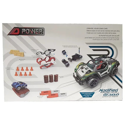 D - Power 35pcs DIY Modified Race Car for Kids | Car Building Toy Kit | Make you own Racing Car, Scale 1:32 - Marah Kids