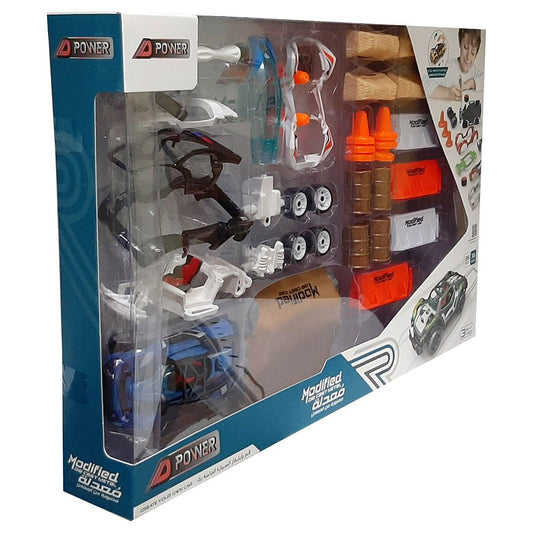 D - Power 35pcs DIY Modified Race Car for Kids | Car Building Toy Kit | Make you own Racing Car, Scale 1:32 - Marah Kids