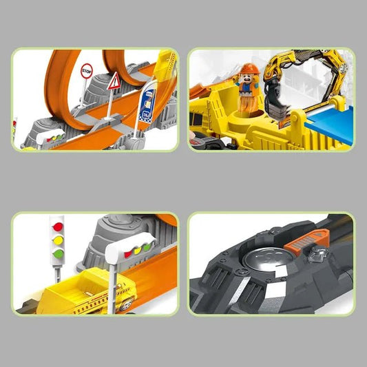 D - POWER – Ejection Track Set & Colour Changing Car | DIY Free Build Track, 360 Loop Launcher, Launch Pad | 62pc Set, Kids Age 3+ - Marah Kids