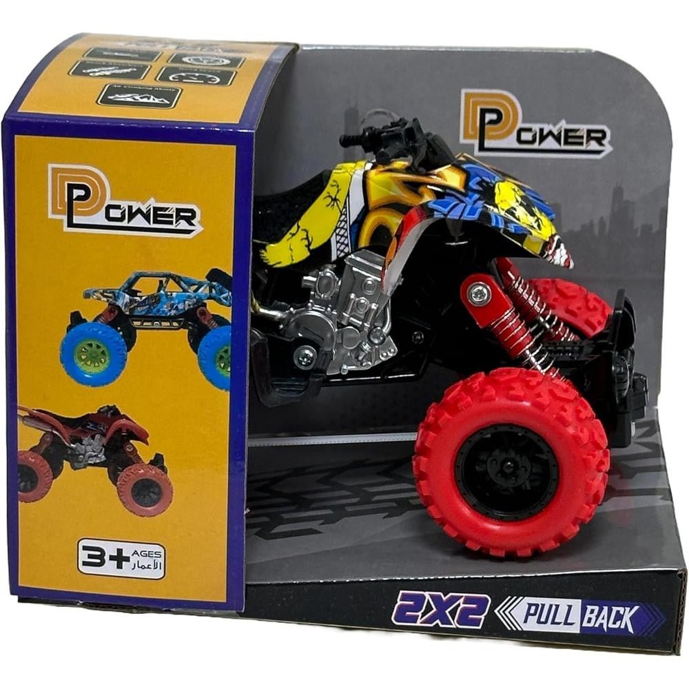 D - Power - Pullback Stunt Doodle Motorcycle, Red | No Batteries Needed, Fun for All Ages | 3+ - Marah Kids