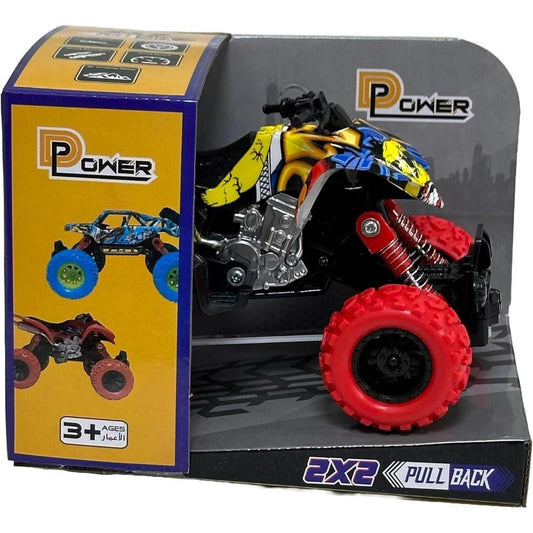 D - Power - Pullback Stunt Doodle Motorcycle, Red | No Batteries Needed, Fun for All Ages | 3+ - Marah Kids