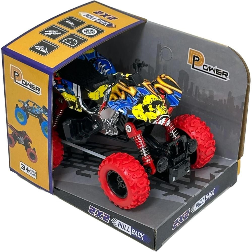 D - Power - Pullback Stunt Doodle Motorcycle, Red | No Batteries Needed, Fun for All Ages | 3+ - Marah Kids