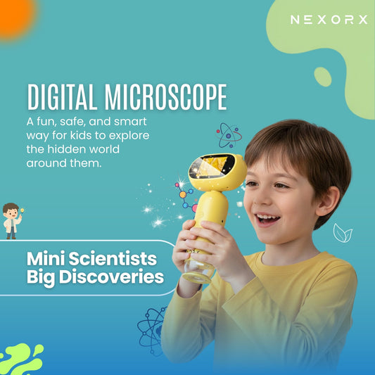 NEXORX Kids Microscope – Fun & Learn (Yellow) - Marah Kids