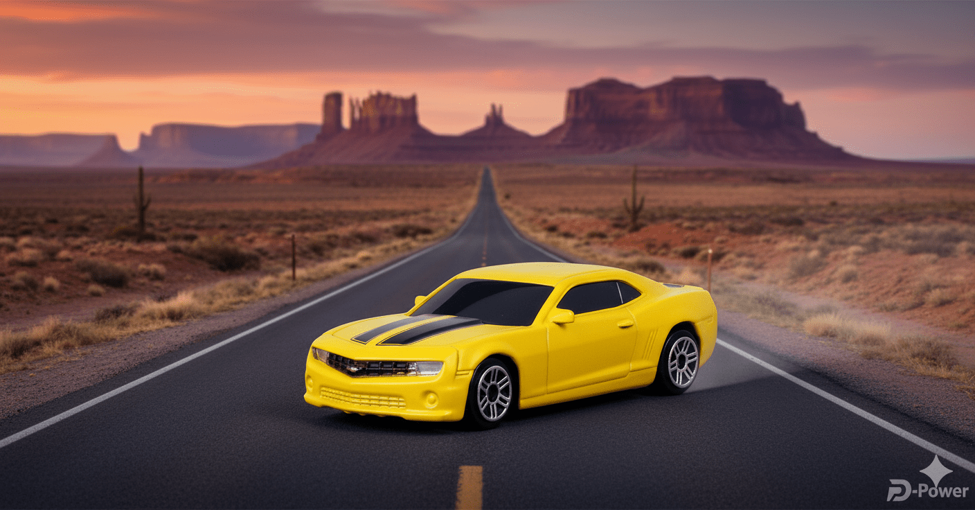 D - Power 1:64 Diecast Chevrolet Camaro Matte Yellow – Collectible Model Car - Marah Kids