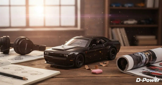 D - Power 1:36 Diecast Dodge Challenger SRT Demon 2018 – Matte Black - Marah Kids