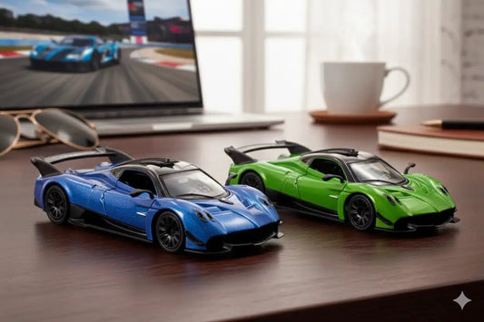 D - Power 1:36 Diecast Pagani Huayra R, Assorted Colors Blue / Green, 1 Piece - Marah Kids