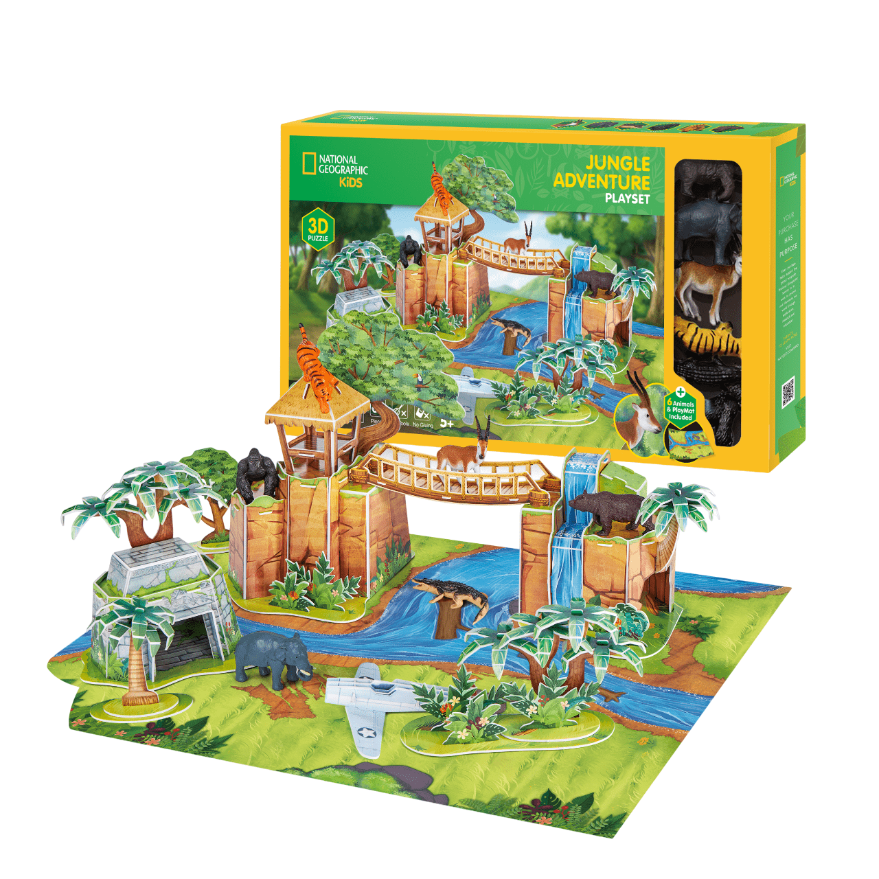 National Geographic National Geographic kids 3D Puzzle Jungle Adventure Playset 65 - pieces - Marah Kids