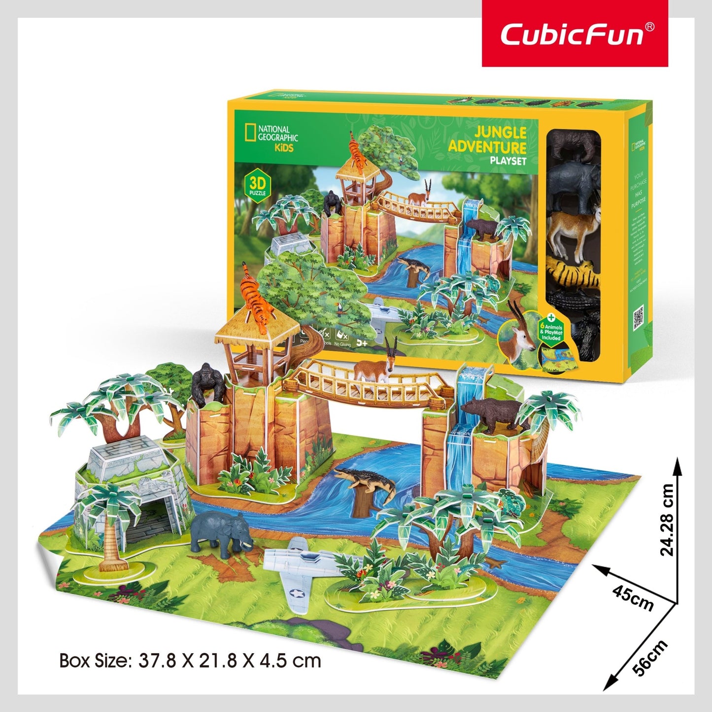 National Geographic National Geographic kids 3D Puzzle Jungle Adventure Playset 65 - pieces - Marah Kids
