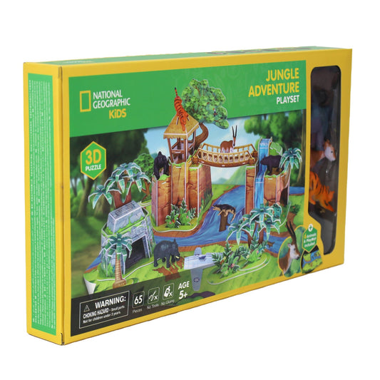National Geographic National Geographic kids 3D Puzzle Jungle Adventure Playset 65 - pieces - Marah Kids