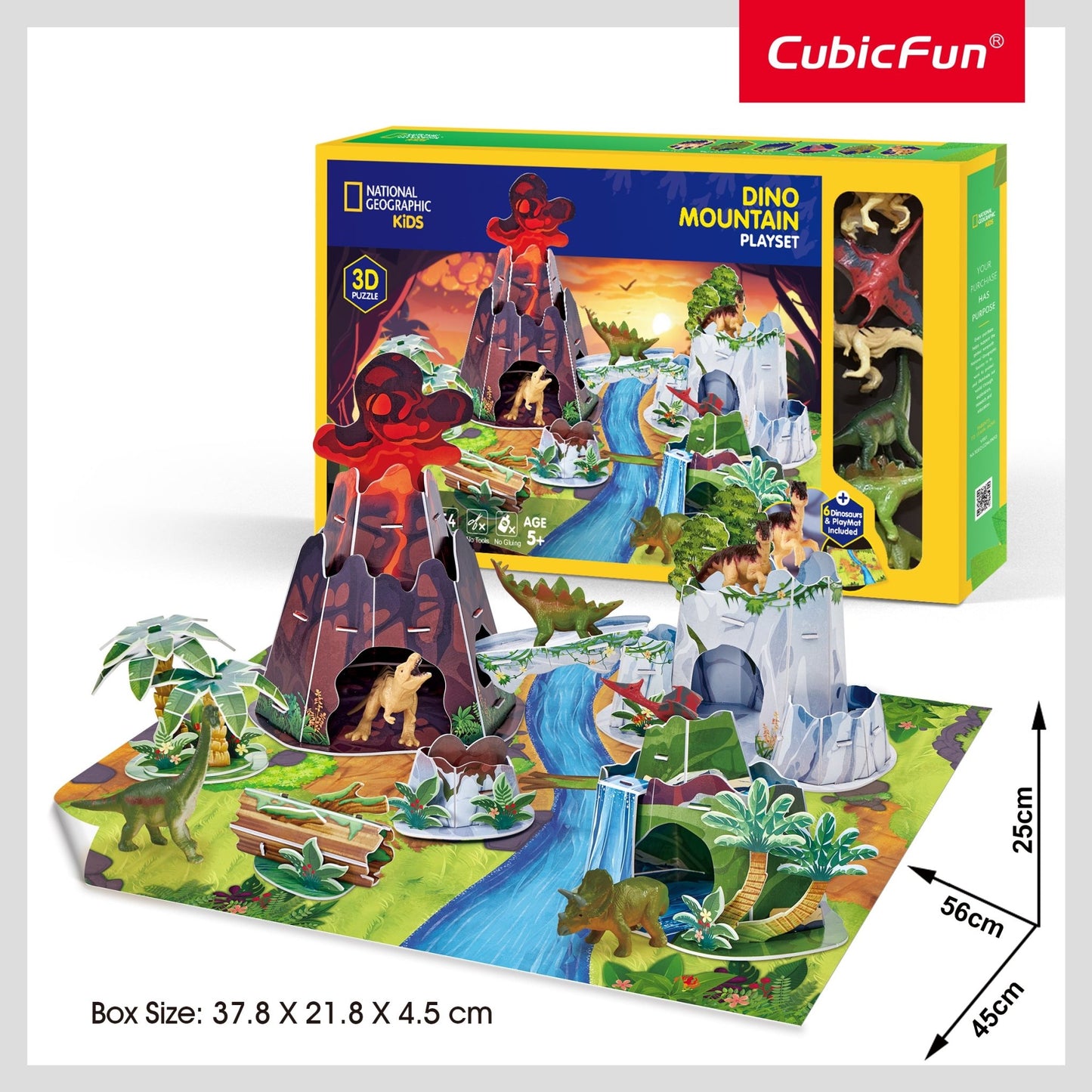 National Geographic kids 3D Puzzle Dino Mountain Playset 54 - pieces - Marah Kids