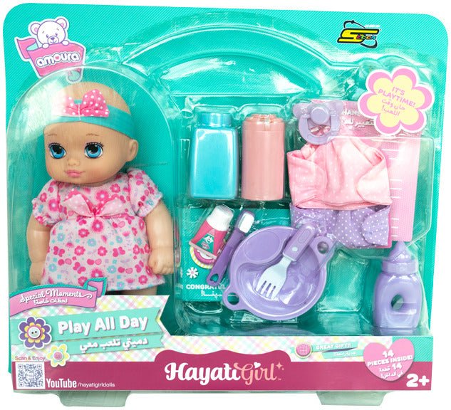 BABY AMOURA PLAY ALL DAY DOLL 10IN - Marah Kids