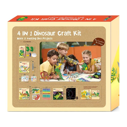 Avenir 4 in 1 Dinosaur Craft Kit | Craft Imaginative Dinosaurs , Spark Creativity, Imagination & Cognitive Development | Age 3+ - Marah Kids