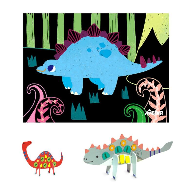 Avenir 4 in 1 Dinosaur Craft Kit | Craft Imaginative Dinosaurs , Spark Creativity, Imagination & Cognitive Development | Age 3+ - Marah Kids