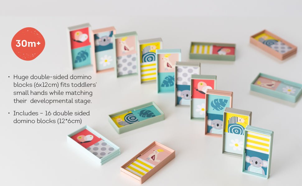 Taf Toys Domino Rally Block | XL Dominoes Set, Ages 30M+ - Marah Kids