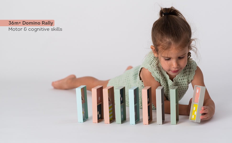 Taf Toys Domino Rally Block | XL Dominoes Set, Ages 30M+ - Marah Kids