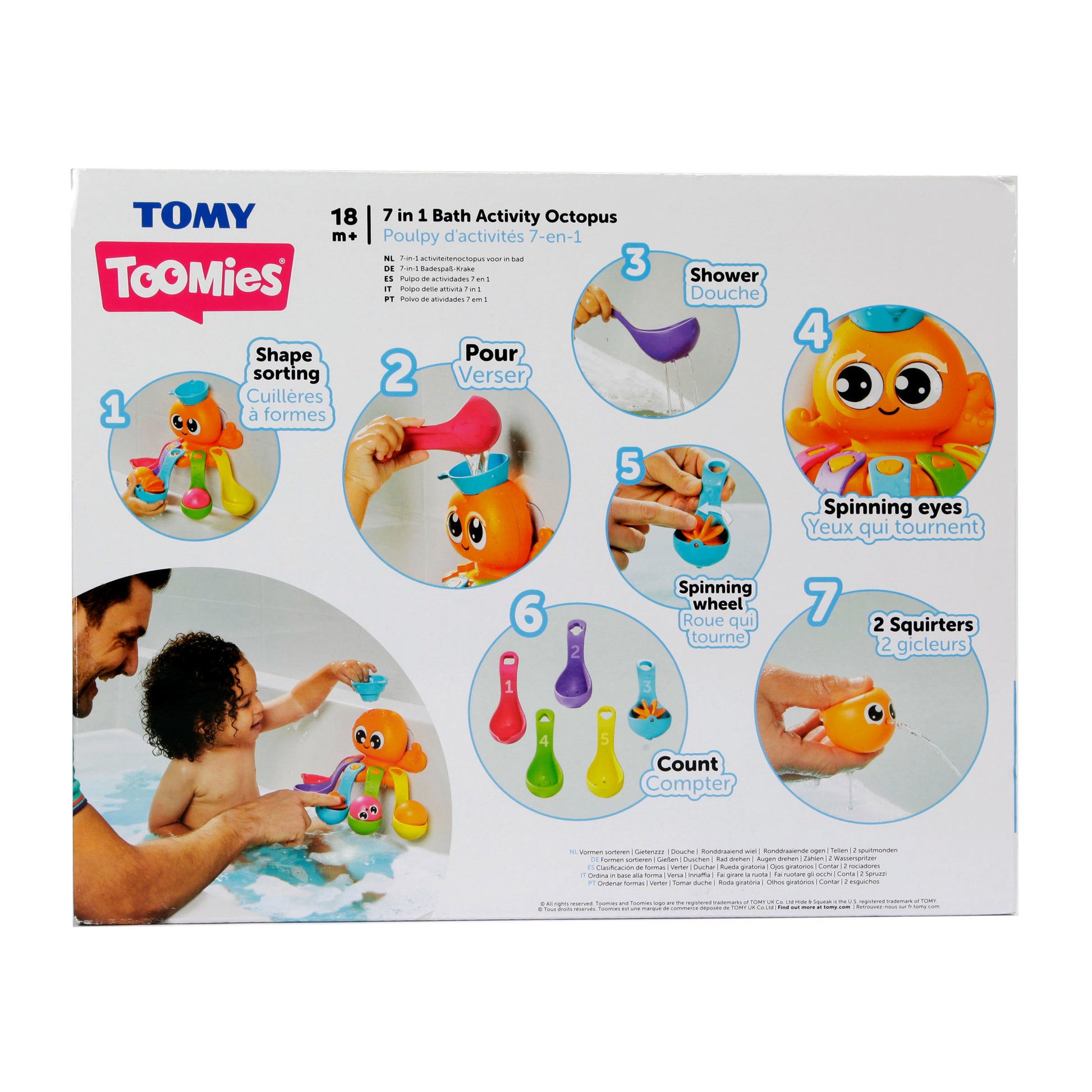 Tomy Toomies - 7 in 1 Bath Activity Octopus - Marah Kids