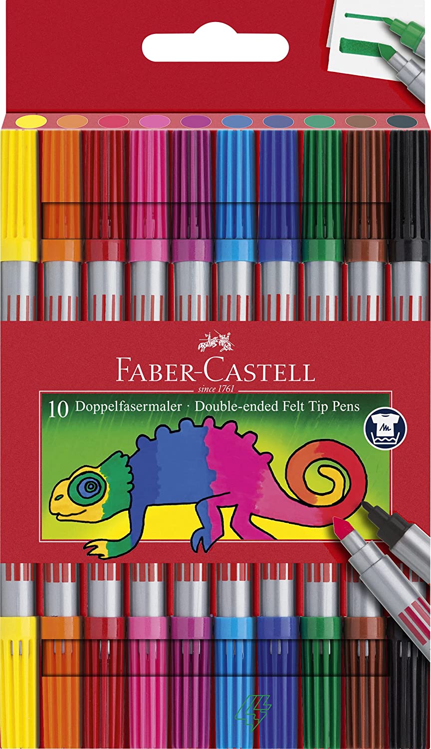 FABER - CASTELL FABER - CASTELL DOUBLE - ENDED FELT TIP PENS 10 COLOR - Marah Kids