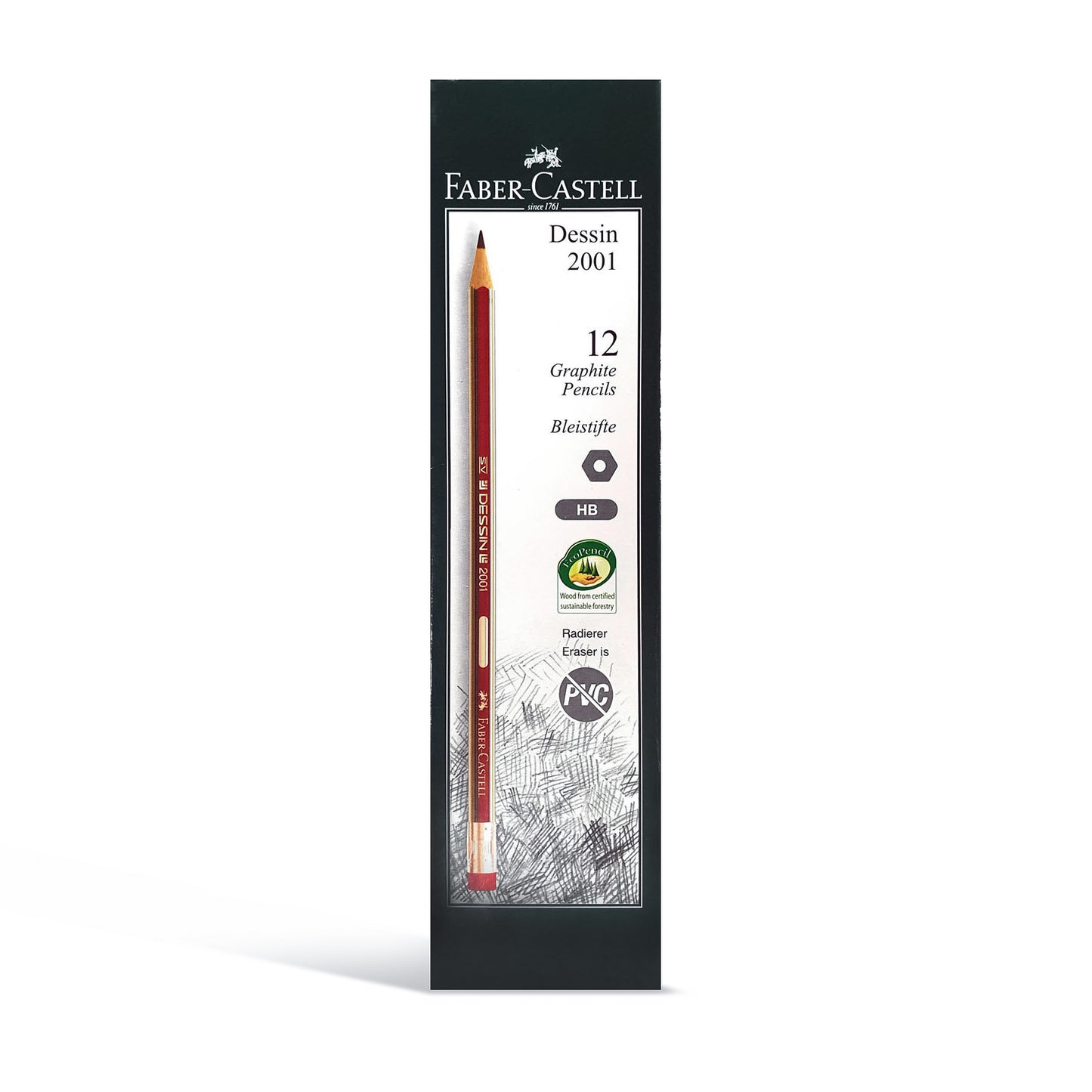 FABER - CASTELL DESSIN GRAPHITE PENCIL HB WITH RT 12PC - Marah Kids