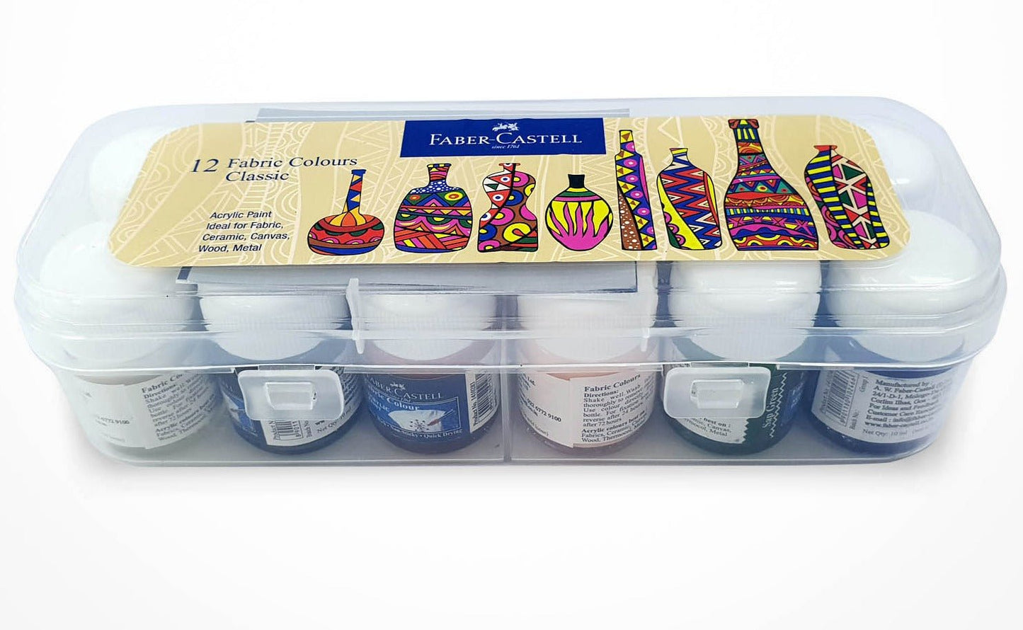 FABER - CASTELL FABRIC PAINT COLORS 12X10ML - Marah Kids