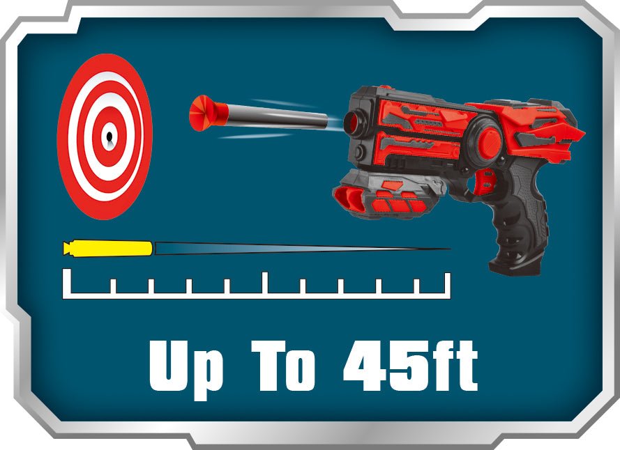 Power Joy Shooterz X Blaster 2 with 6 Foam Bullets, Assorted - 1 Piece - Marah Kids