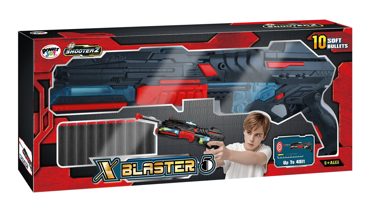 Power Joy Shooterz X Blaster 5 with 10 Foam Bullets with Lights Battery Operated - Marah Kids