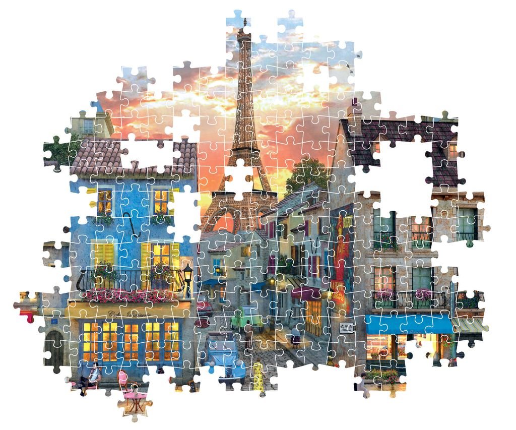 Clementoni Puzzle HQC Street of Paris+Poster 1000 - pieces - Marah Kids