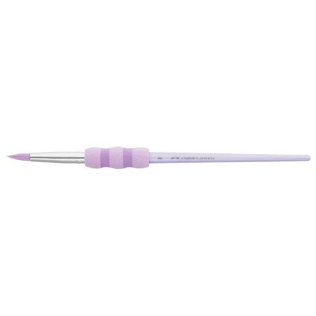 FABER - CASTELL GRIP PAINT BRUSHES RND/FLT PASTEL 4PC 2,6,10,12 - Marah Kids