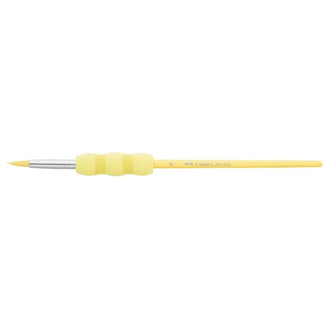 FABER - CASTELL GRIP PAINT BRUSHES RND/FLT PASTEL 4PC 2,6,10,12 - Marah Kids