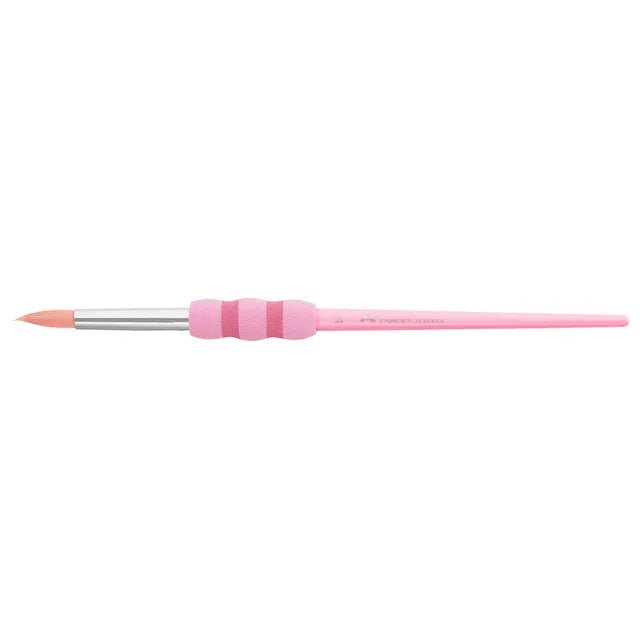 FABER - CASTELL GRIP PAINT BRUSHES RND/FLT PASTEL 4PC 2,6,10,12 - Marah Kids