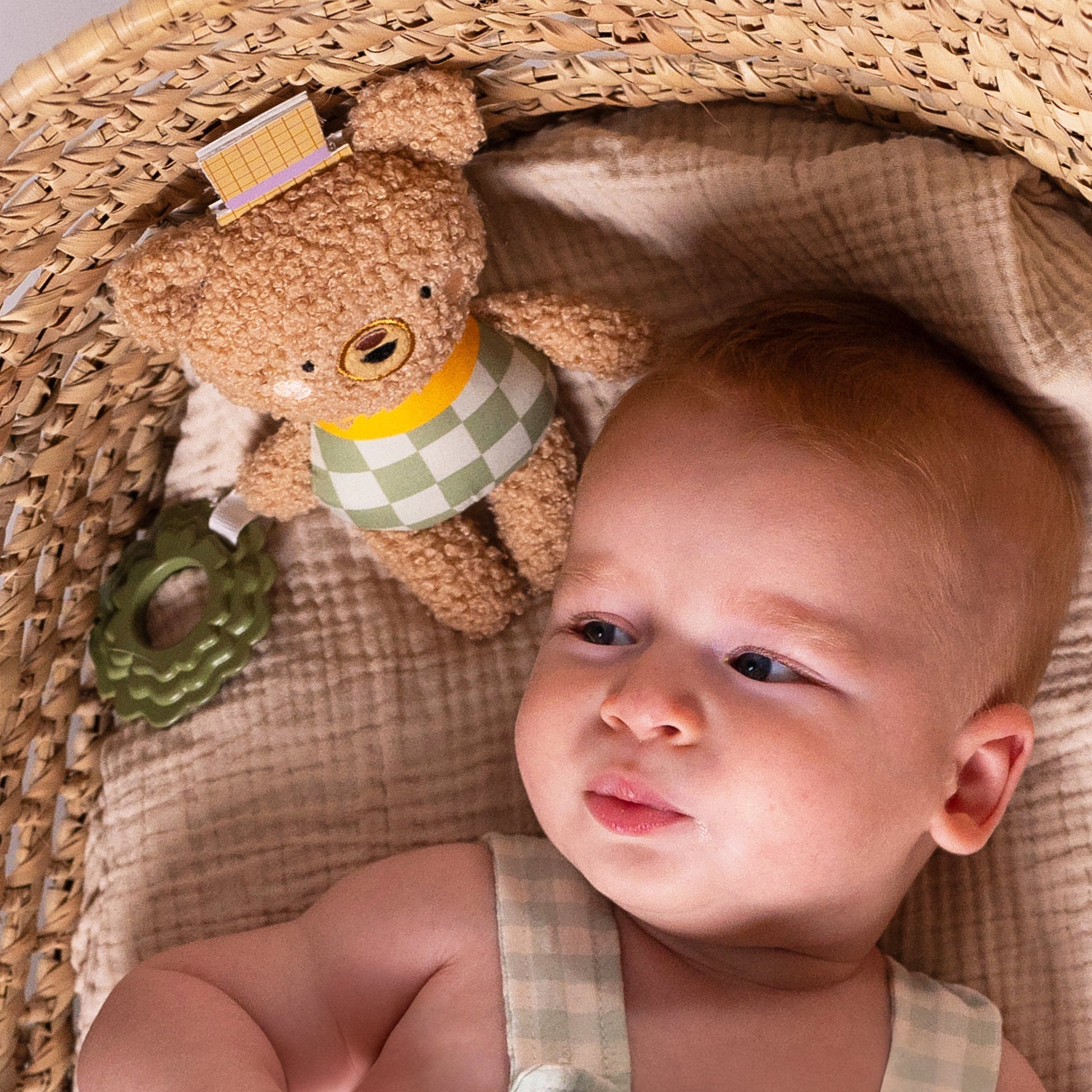 Taf Toys Y Sensory Activity Soft Toy | Plush Rabbit with Teether, 0M+ - Marah Kids