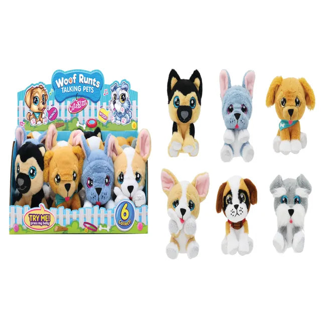Funville -Woof Runts 12Cm Plush Puppies With Sounds