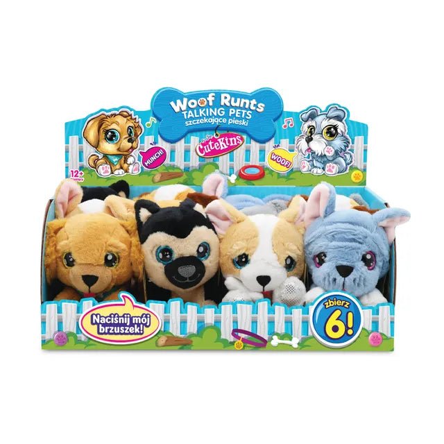 Funville - Woof Runts 12Cm Plush Puppies With Sounds - Marah Kids